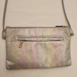 Pinky Vintage metallic snakeskin print  leather cross body shoulder bag